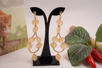 Orecchini Rossana beige lunghi