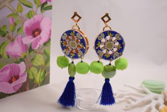 Orecchini Sorrento verde-royal blu