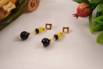 Alternative view of Orecchini Dorotina nero-giallo