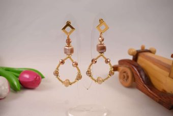 Orecchini Maddy beige ramato
